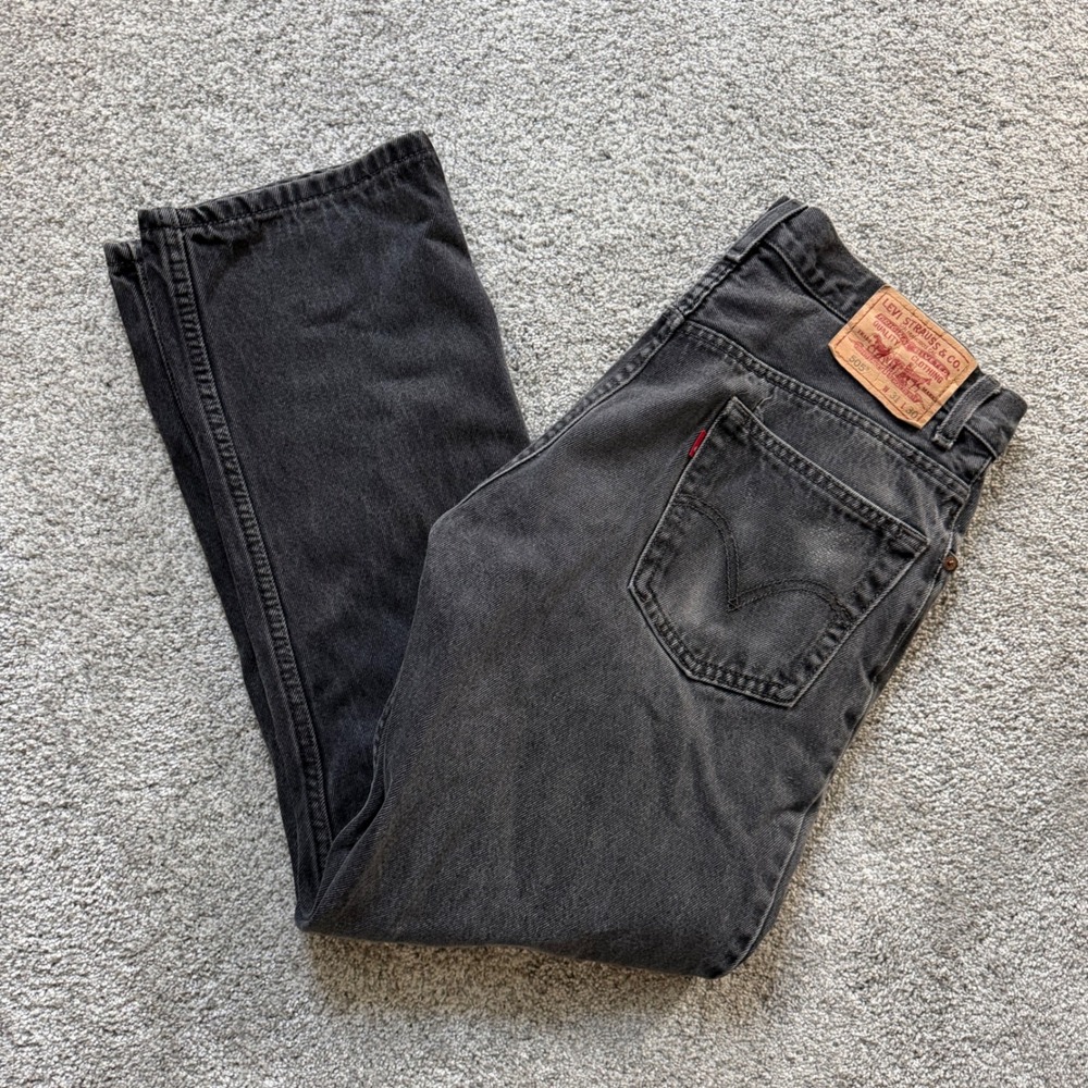 Levis 505 Regular Fit Jeans Mens 31x30 Faded Black Straight Leg Denim Pants